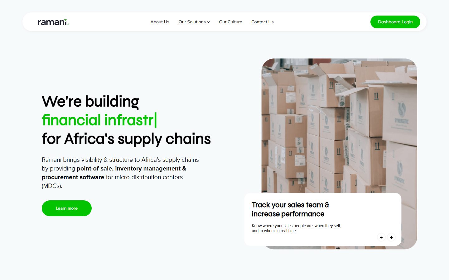 Preview of the Ramani supply-chain platform
